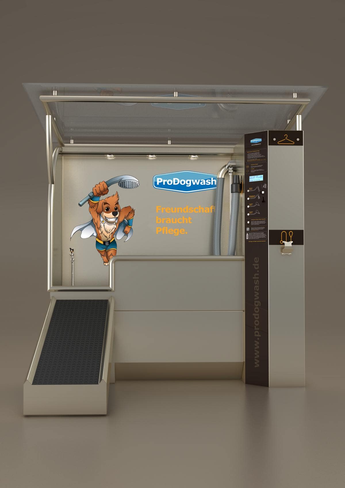 ProDogwash Hundewaschanlage Outdoor Ansicht von vorne