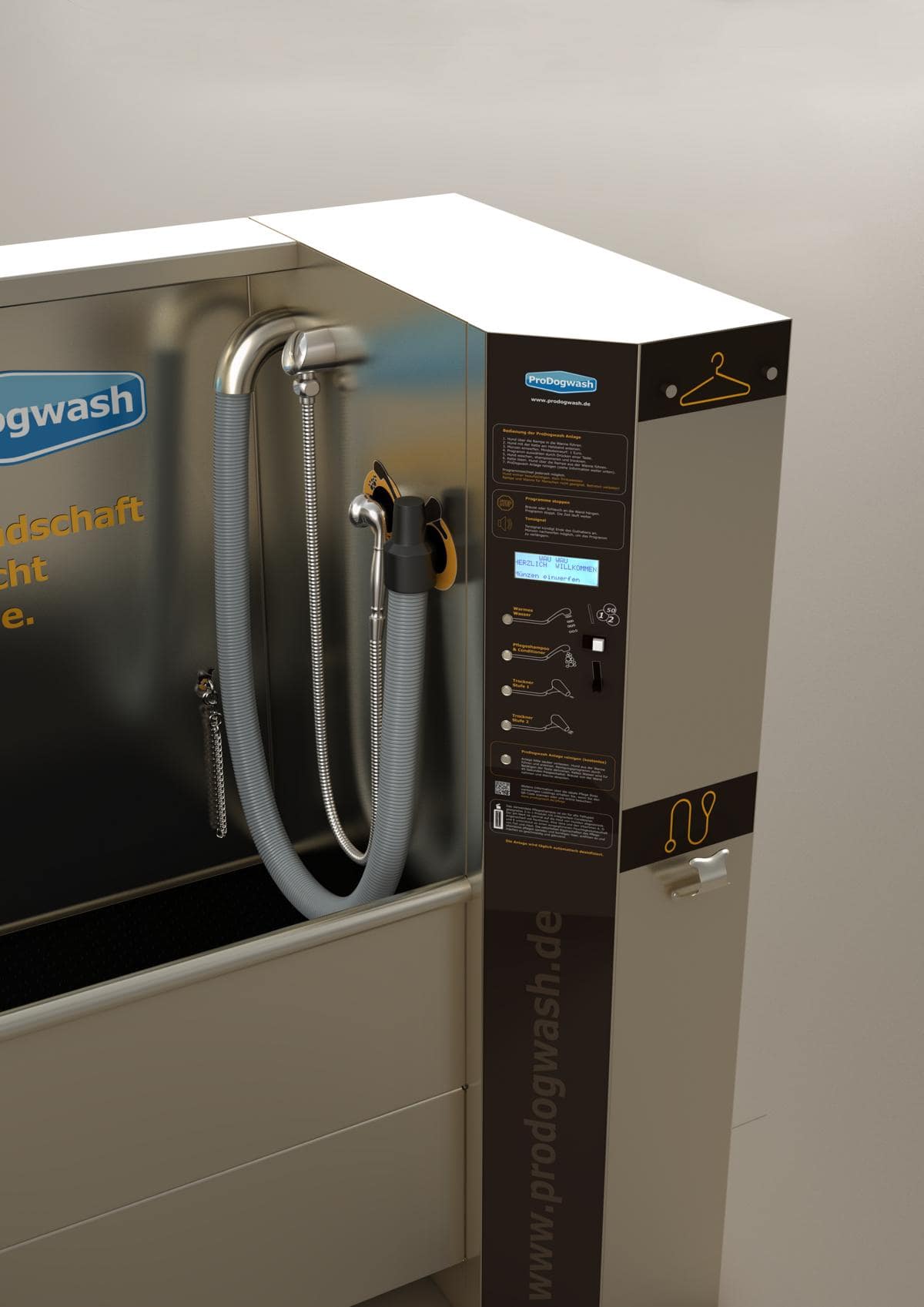 ProDogwash Hundewaschanlage Indoor Ansicht von Programmauswahl